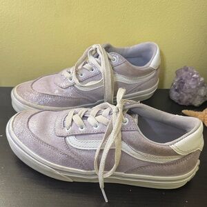 Kids Purple Sparkly Lavender Vans Sneakers